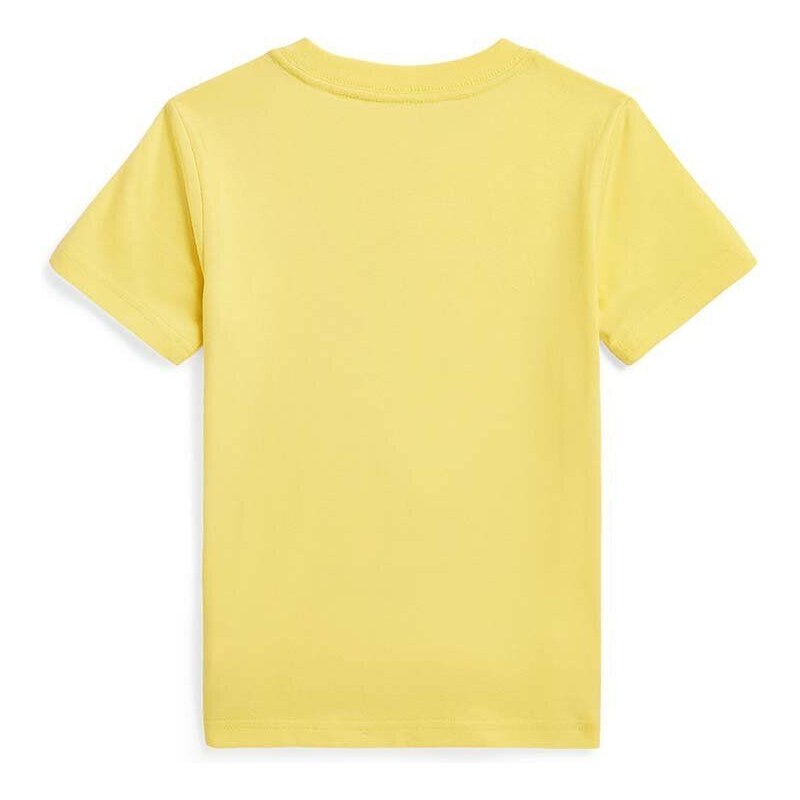 Dětské bavlněné tričko Polo Ralph Lauren žlutá barva, s potiskem