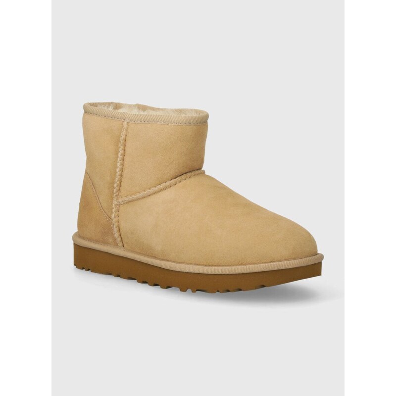 Semišové sněhule UGG Classic Mini II béžová barva, 1016222