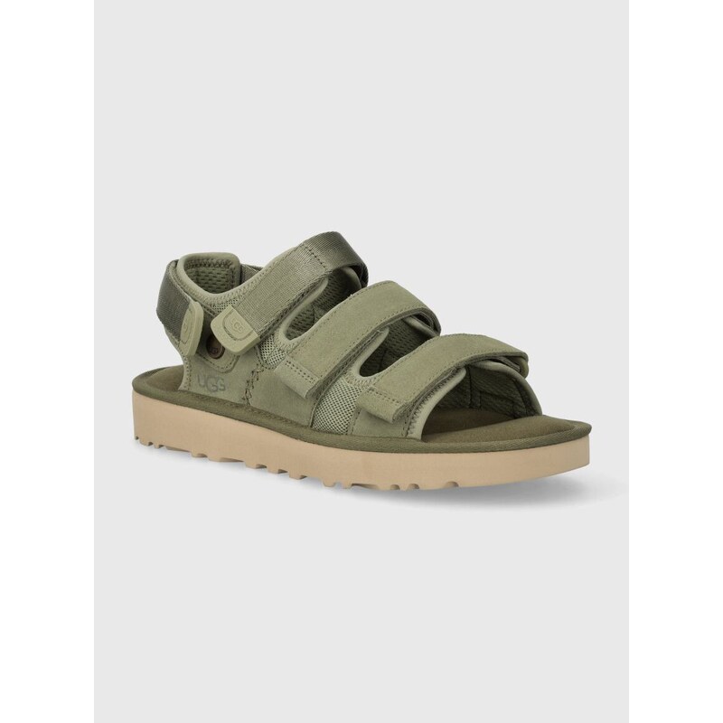 Semišové sandály UGG Goldencoast Multistrap pánské, zelená barva, 1153095