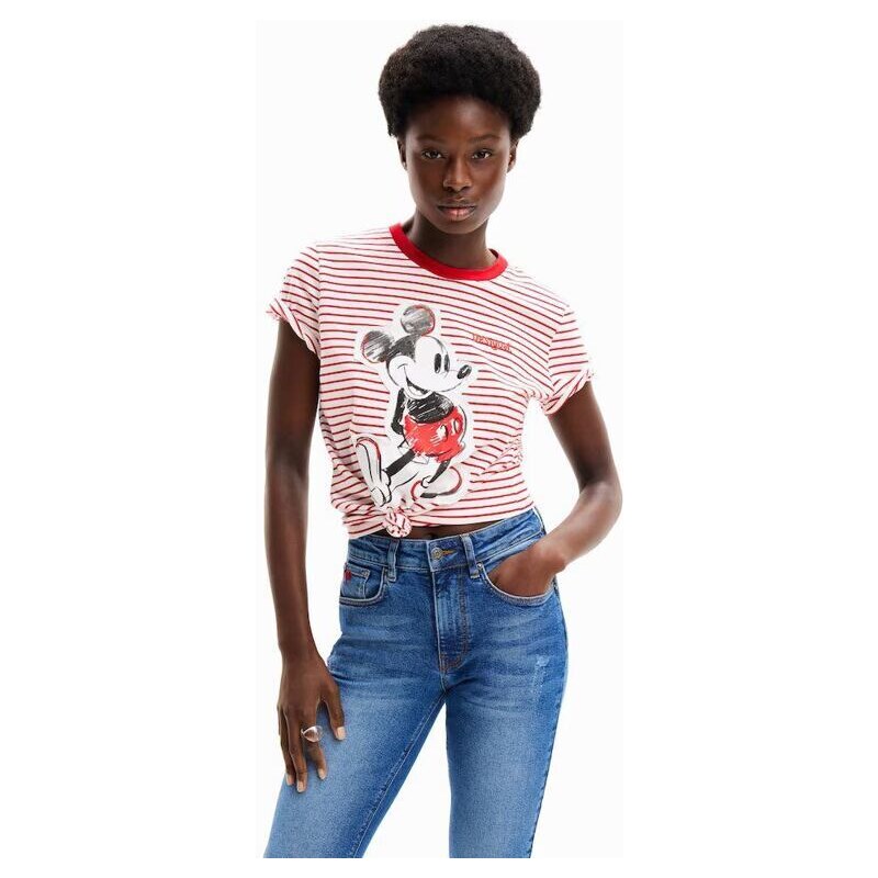 Dámské triko DESIGUAL 24SWTK77 3000 TS_MICKEY PATCH 3000 RED