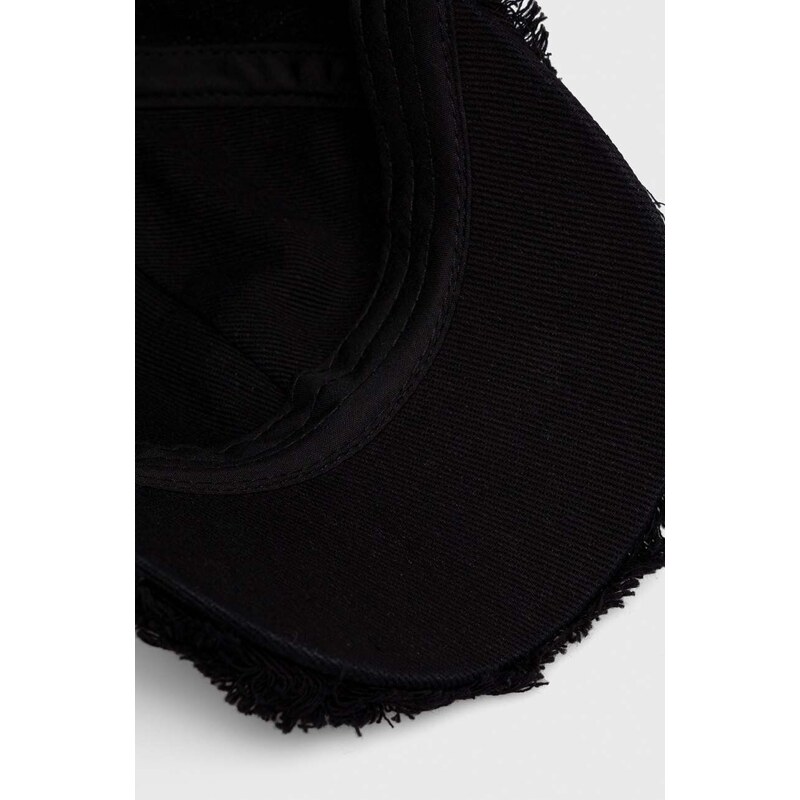 Bavlněná baseballová čepice Guess černá barva, s aplikací, AW9493 COT01