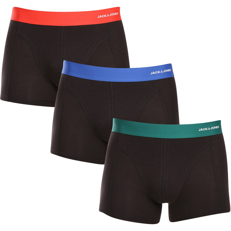 3PACK pánské boxerky Jack and Jones černé (12240403)