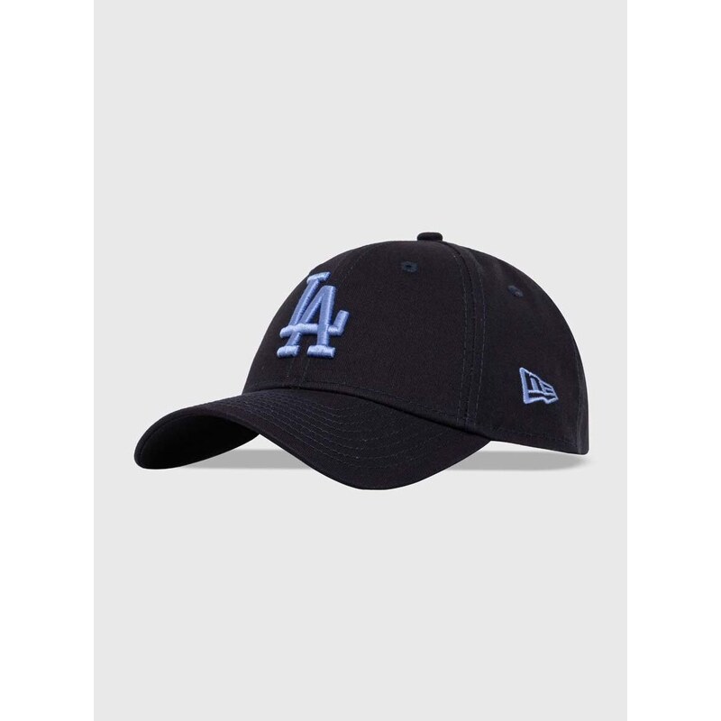 Bavlněná baseballová čepice New Era LOS ANGELES DODGERS tmavomodrá barva, s aplikací