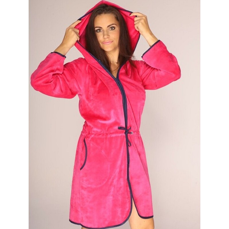 Bathrobe De Lafense 313 Desiree zipper S-2XL women's raspberry 021