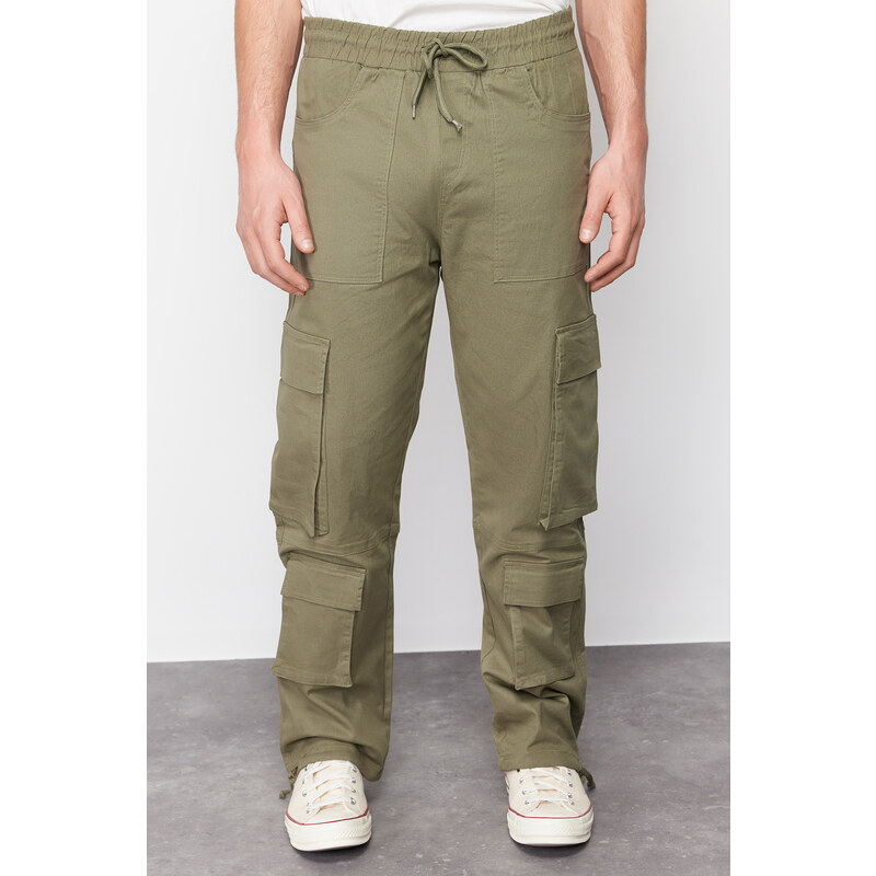 Trendyol Khaki Regular Fit Cargo Pocket Trousers