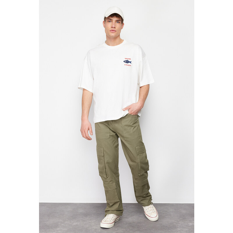 Trendyol Khaki Regular Fit Cargo Pocket Trousers