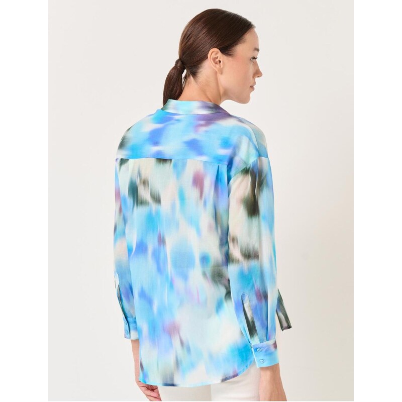 Jimmy Key Blue Long Sleeve Patterned Stylish Shirt