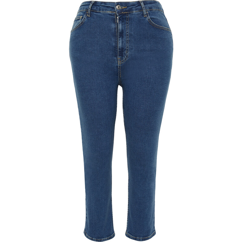 Trendyol Curve Blue Short Length Stretchy Skinny Denim Jeans