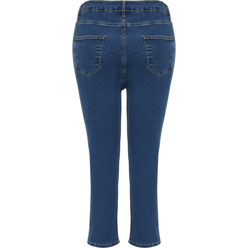 Trendyol Curve Blue Short Length Stretchy Skinny Denim Jeans