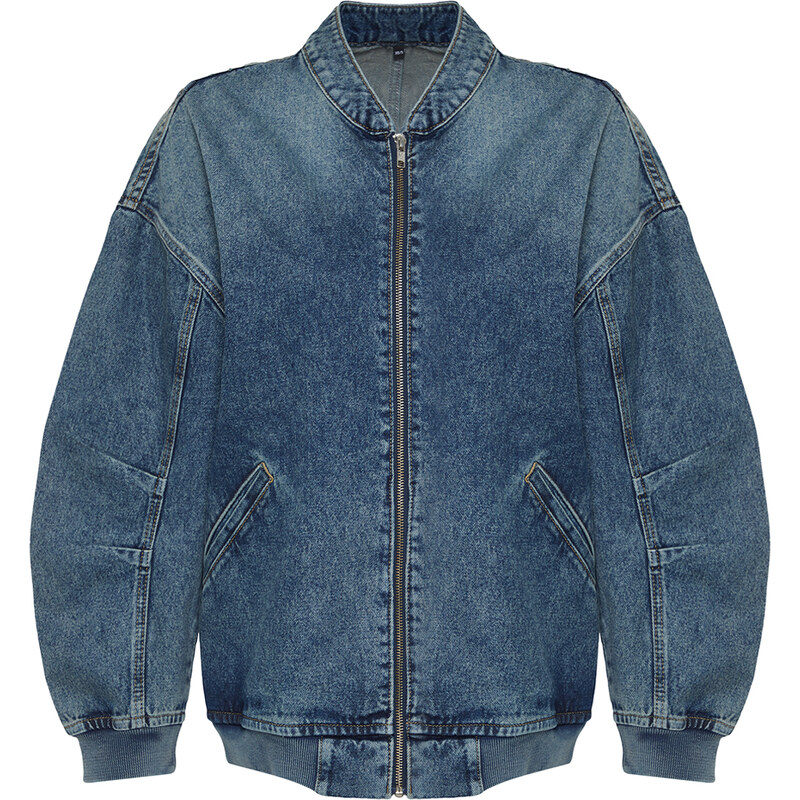 Trendyol Dark Blue Bomber Denim Jacket