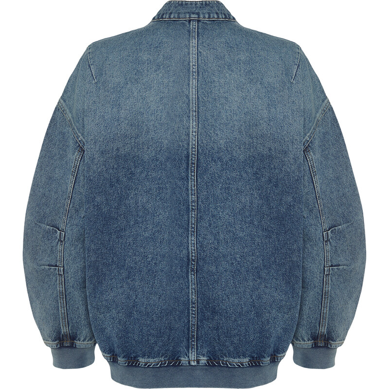 Trendyol Dark Blue Bomber Denim Jacket