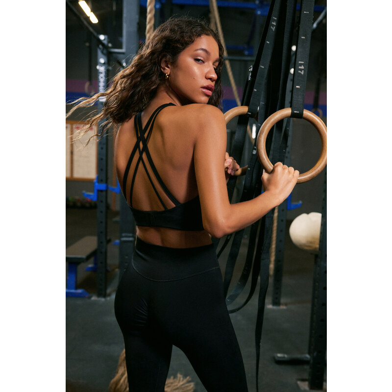 Trendyol Premium Black Polyamide Fabric Support Knitted Sports Bra