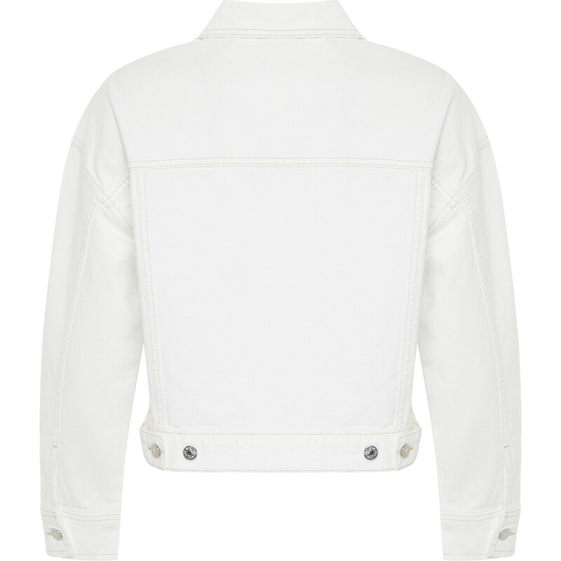 Trendyol White Oversize Denim Jacket