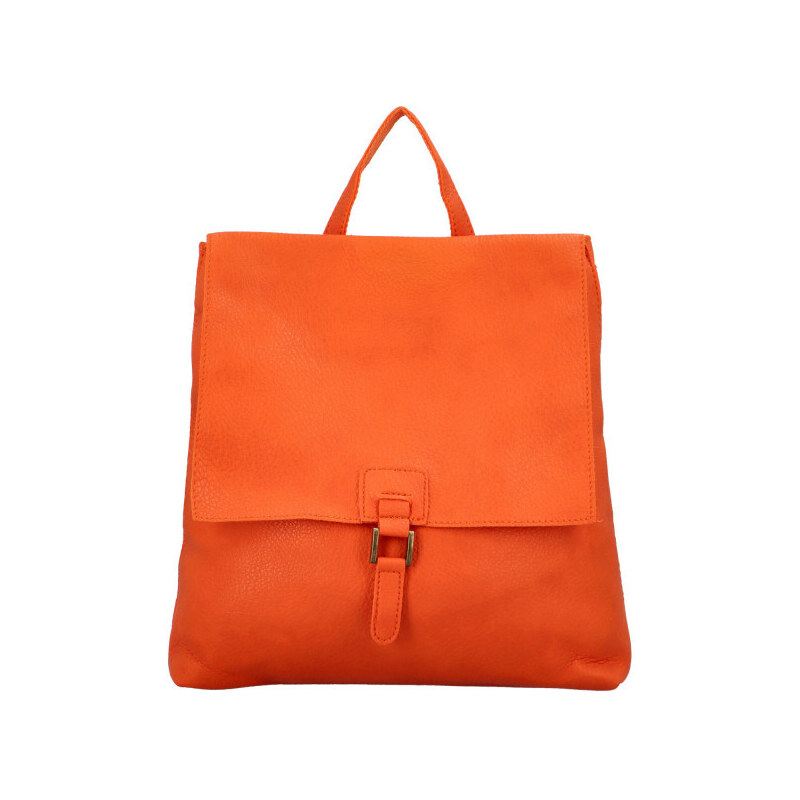 MaxFly Stylový dámský koženkový kabelko-batoh Octavius, oranžový