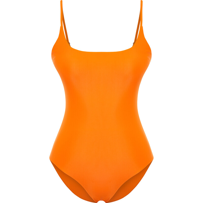Trendyol Orange Square Neck Regular Swimsuit
