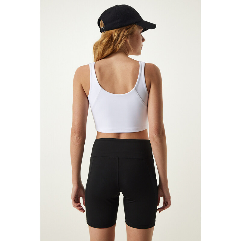 Happiness İstanbul White Strappy Shaper Sports Bra