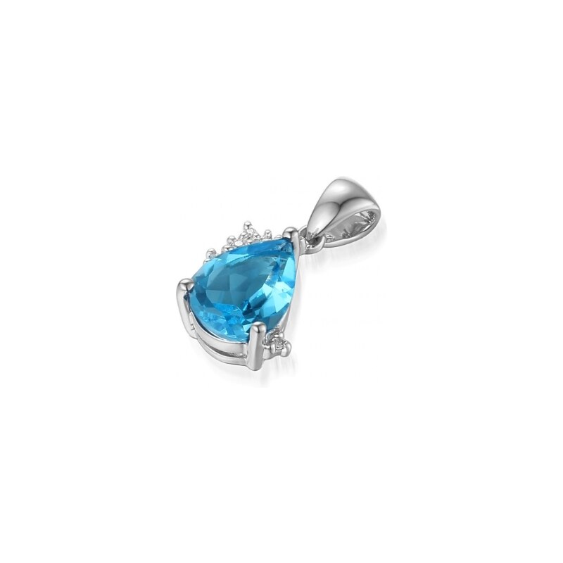 Gems, Oslnivý přívěsek Evianna v bílém zlatě, s blue topazem a