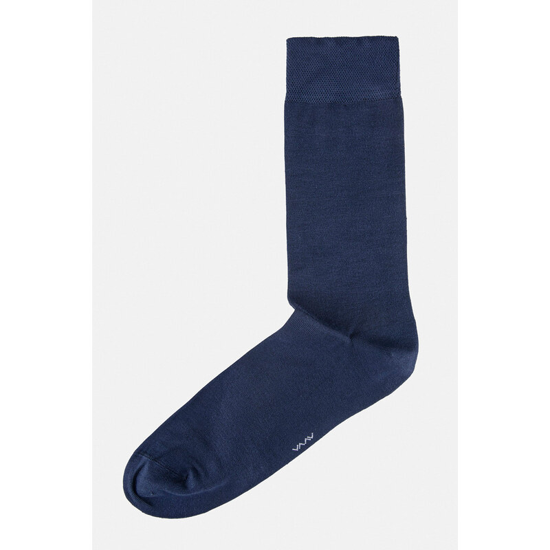 Avva Men's Navy Blue Plain Bamboo Cleat Socks