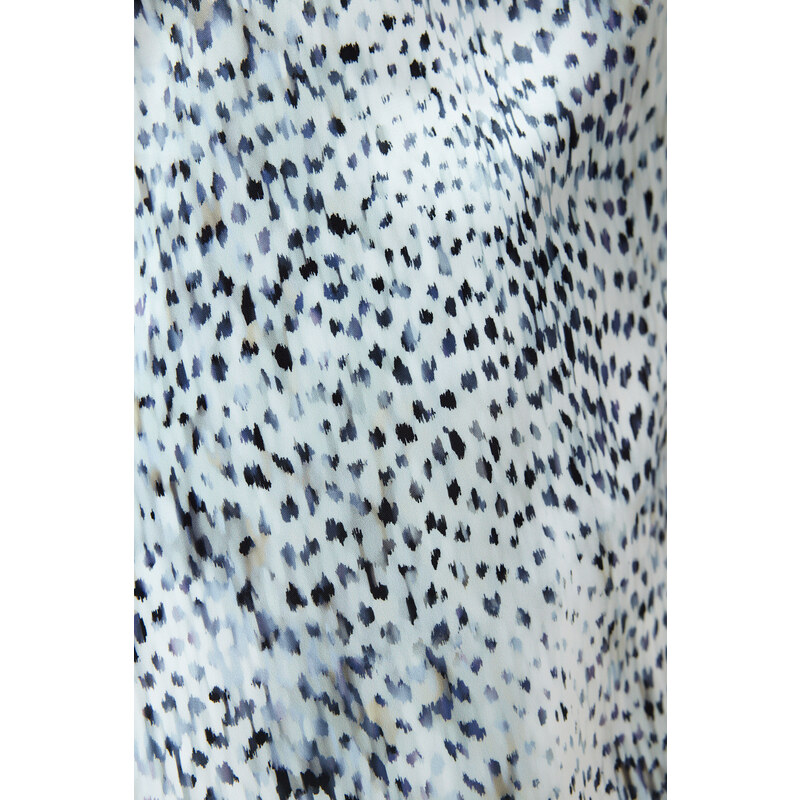 Trendyol Curve Beige A-Line Animal Patterned Woven Dress