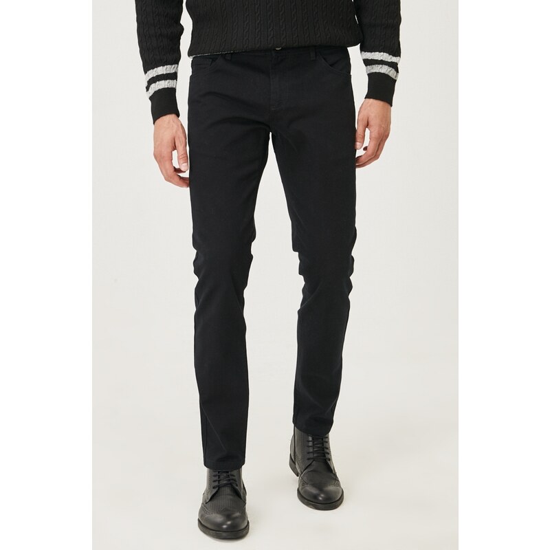 AC&Co / Altınyıldız Classics Pánské černé chino kalhoty Slim Fit