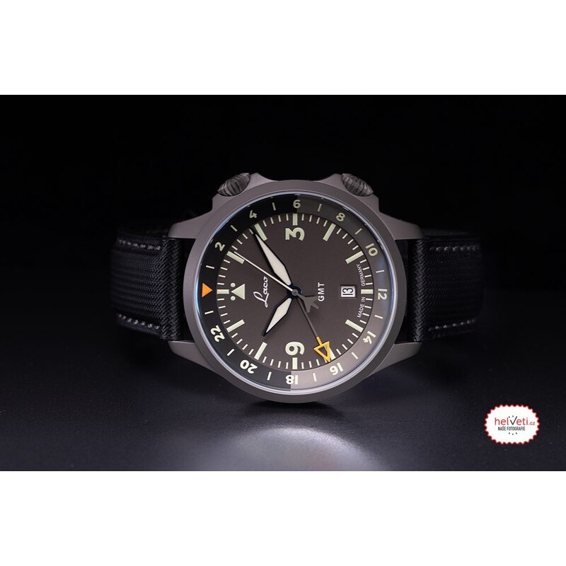 Laco Flieger Frankfurt GMT Schwarz