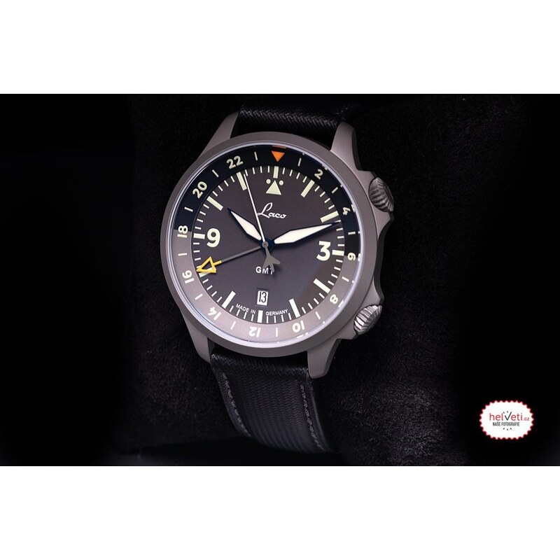 Laco Flieger Frankfurt GMT Schwarz