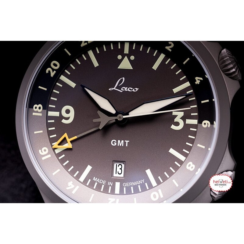 Laco Flieger Frankfurt GMT Schwarz