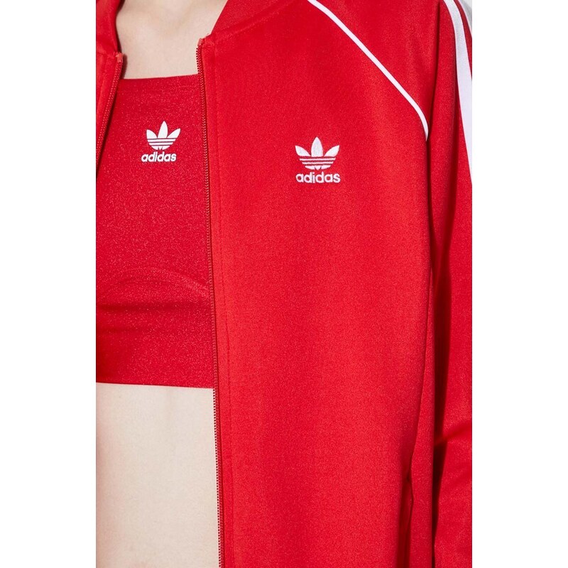 Mikina adidas Originals dámská, červená barva, s aplikací, IK4032