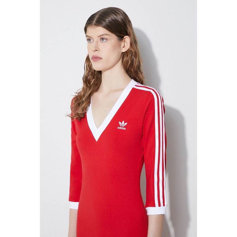 Šaty adidas Originals červená barva, maxi, II0750