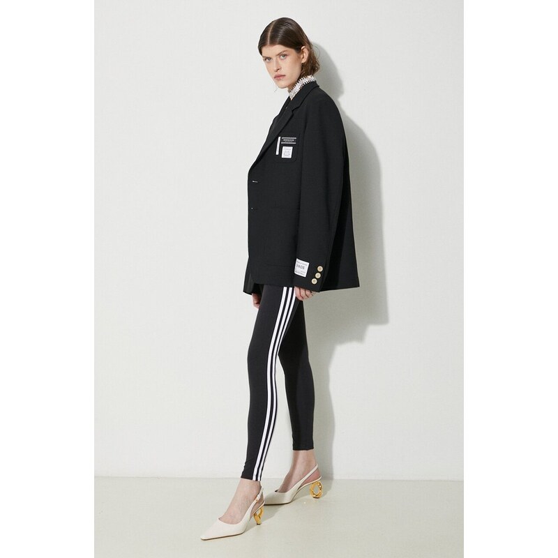 Legíny adidas Originals 3-Stripe Leggings dámské, černá barva, s aplikací, IP2968