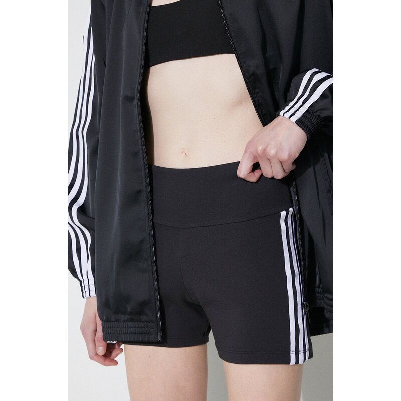 Kraťasy adidas Originals dámské, černá barva, vzorované, high waist, IP2980