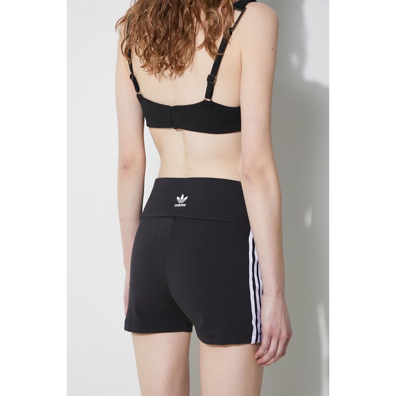 Kraťasy adidas Originals dámské, černá barva, vzorované, high waist, IP2980