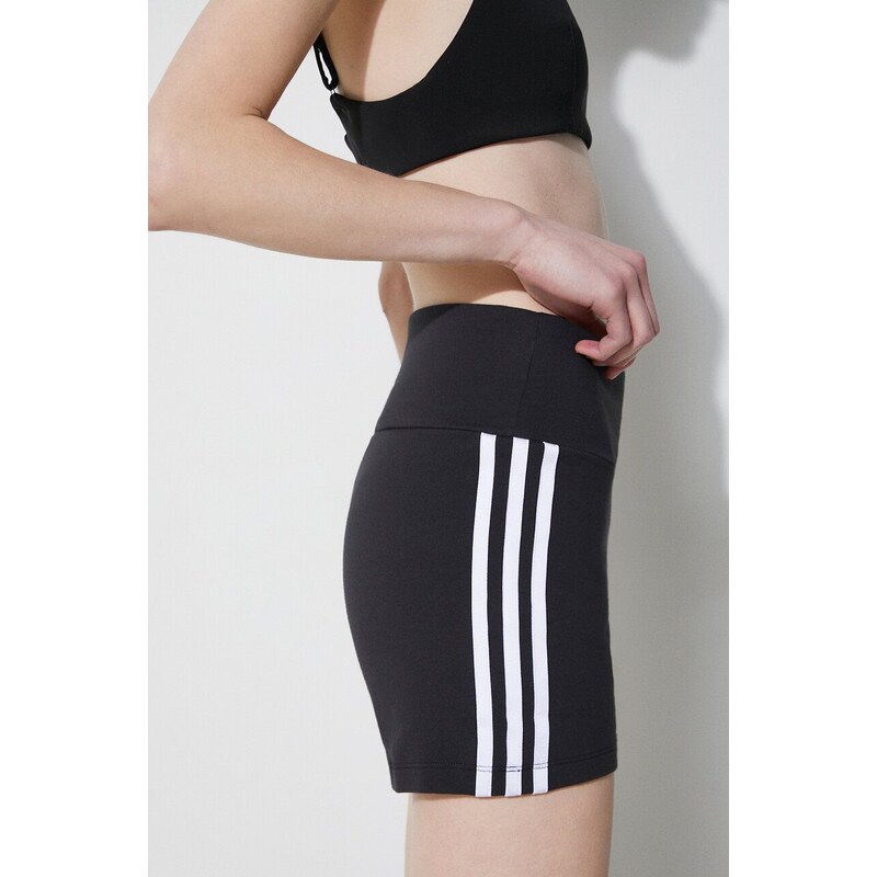 Kraťasy adidas Originals dámské, černá barva, vzorované, high waist, IP2980