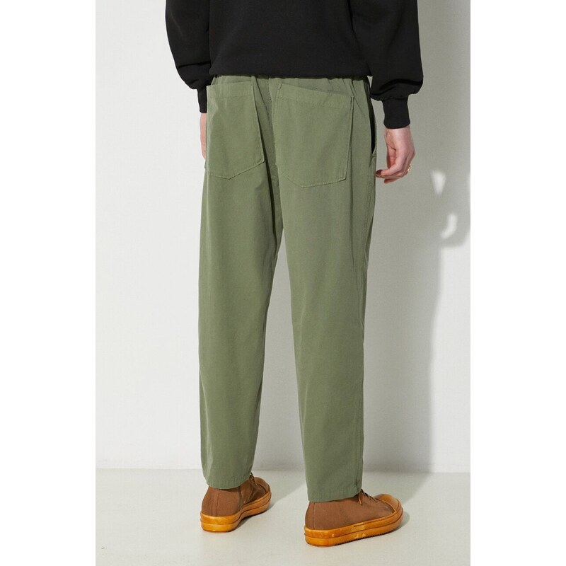 Bavlněné kalhoty Universal Works Hi Water Trouser zelená barva, jednoduché, 30520.BIRCH