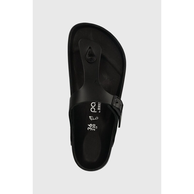 Kožené žabky Birkenstock Gizeh Flex Platform dámské, černá barva, na platformě, 1026874