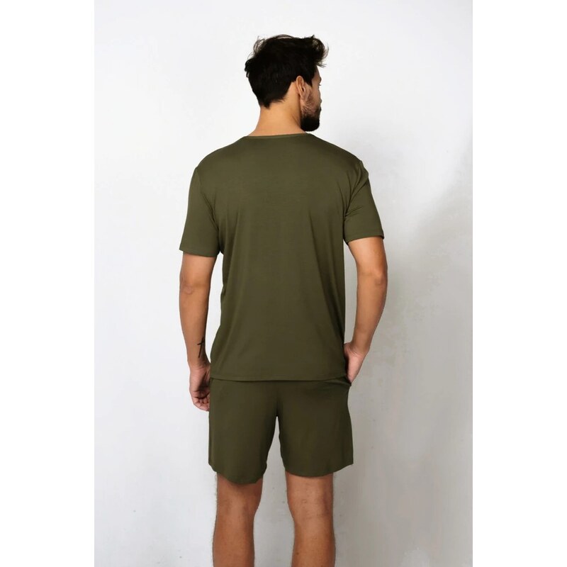 Pánské krátké pyžamo Italian Fashion Dallas Khaki