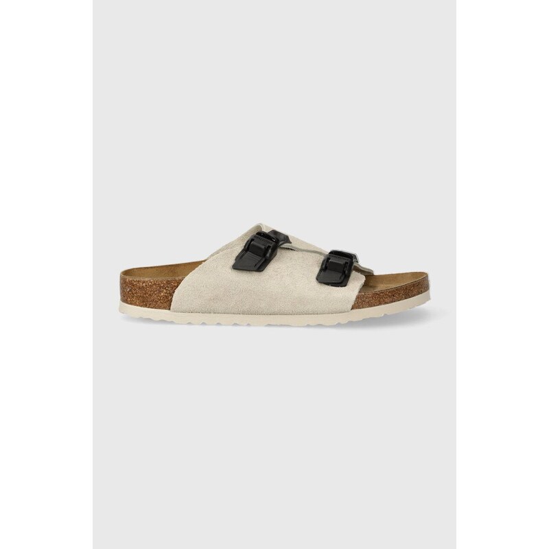 Semišové pantofle Birkenstock Zürich dámské, béžová barva, 1026788