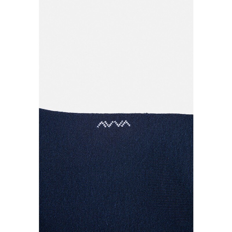 Avva Men's Navy Blue Plain Bamboo Cleat Socks