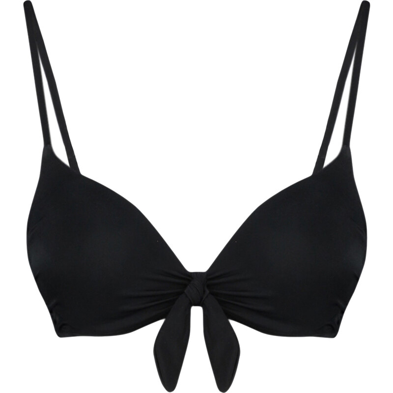 Trendyol Black Balconette Tie Bikini Top