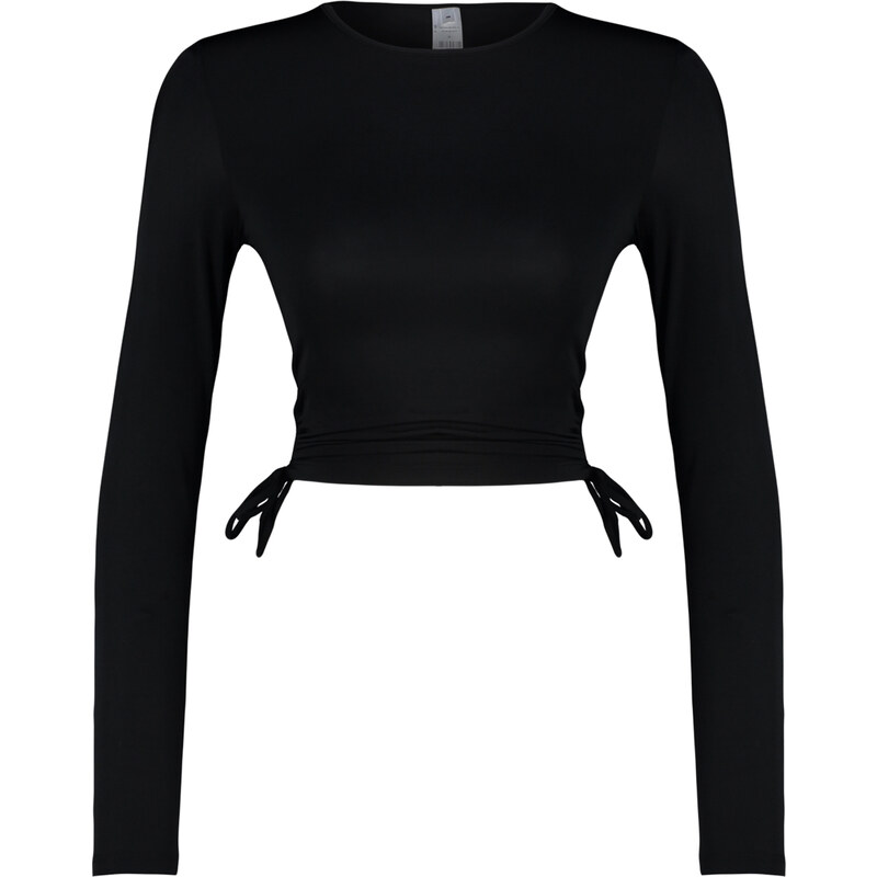 Trendyol Black Swim Long Sleeve Quick Dry Bikini Top