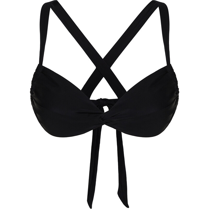 Trendyol Black Bralette Knotted Bikini Top