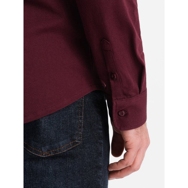 Ombre Men's cotton single jersey knit REGULAR shirt - maroon