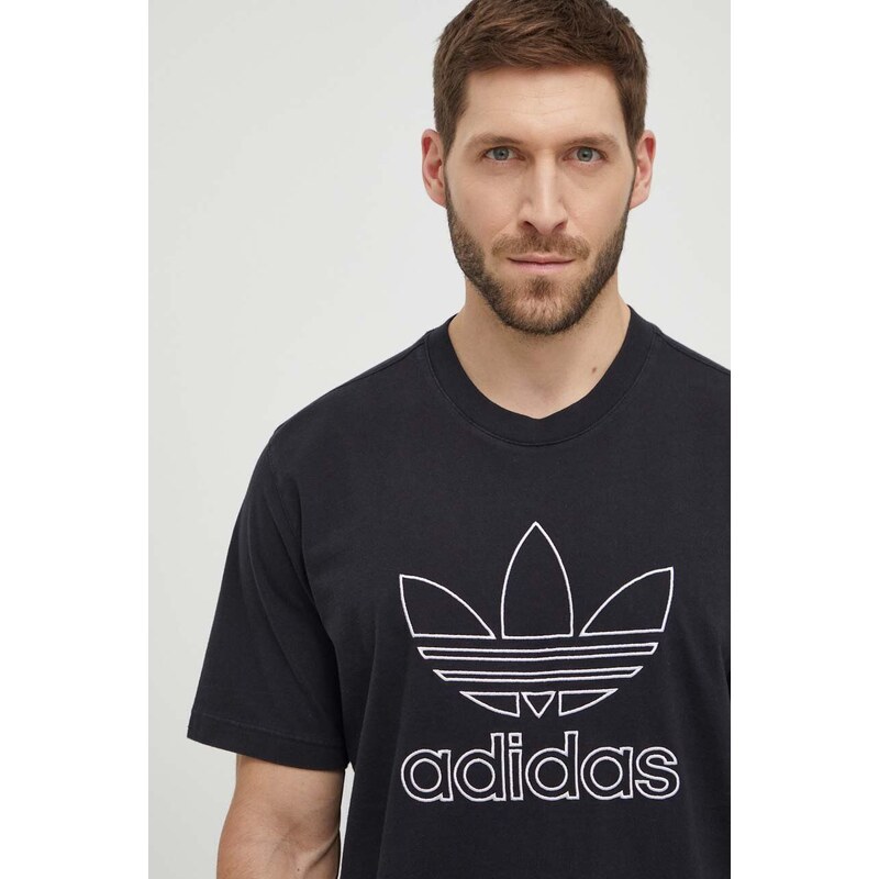 Bavlněné tričko adidas Originals Trefoil Tee černá barva, s potiskem, IU2347
