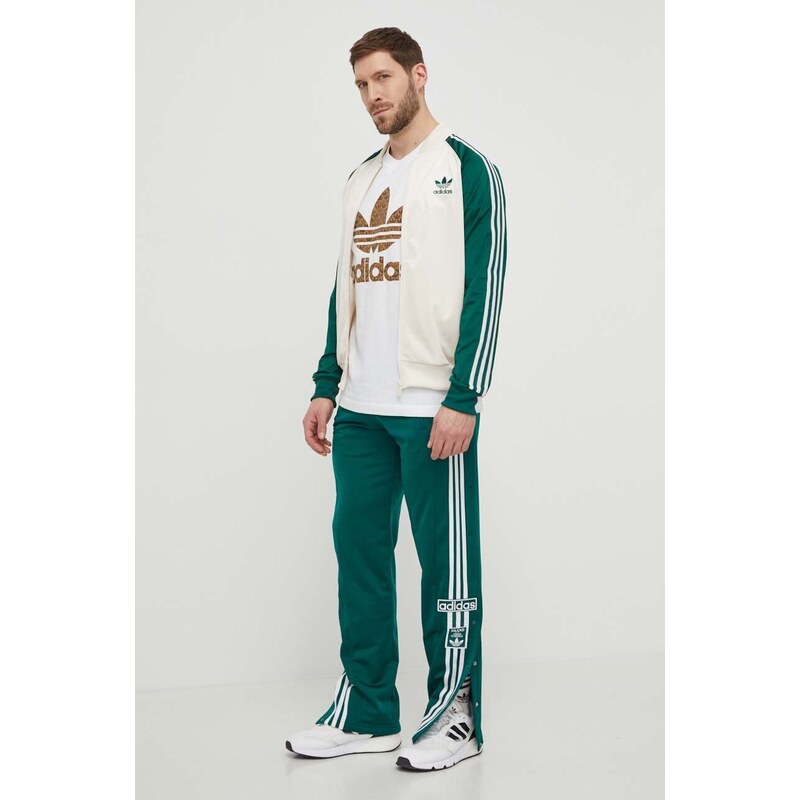 Tepláky adidas Originals zelená barva, vzorované, IM8213