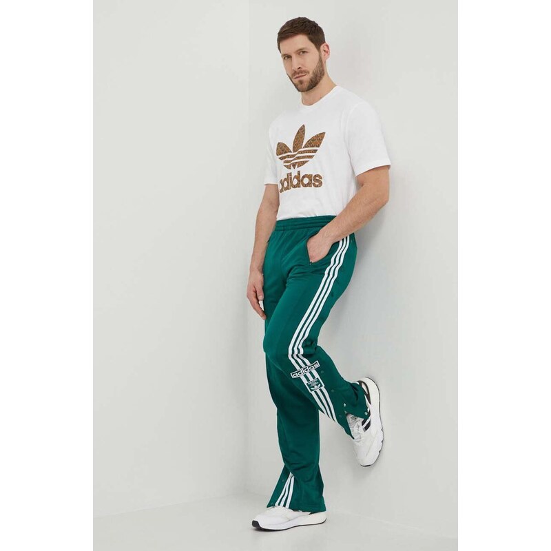 Tepláky adidas Originals zelená barva, vzorované, IM8213