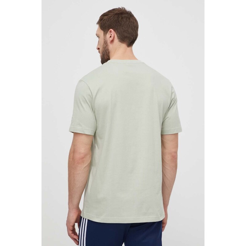 Bavlněné tričko adidas Originals zelená barva, s potiskem, IS0231