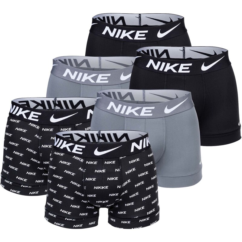 NIKE Boxerky šedá / černá / bílá
