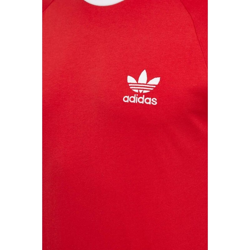 Bavlněné tričko adidas Originals Adicolor Classics 3-Stripes červená barva, IA4852