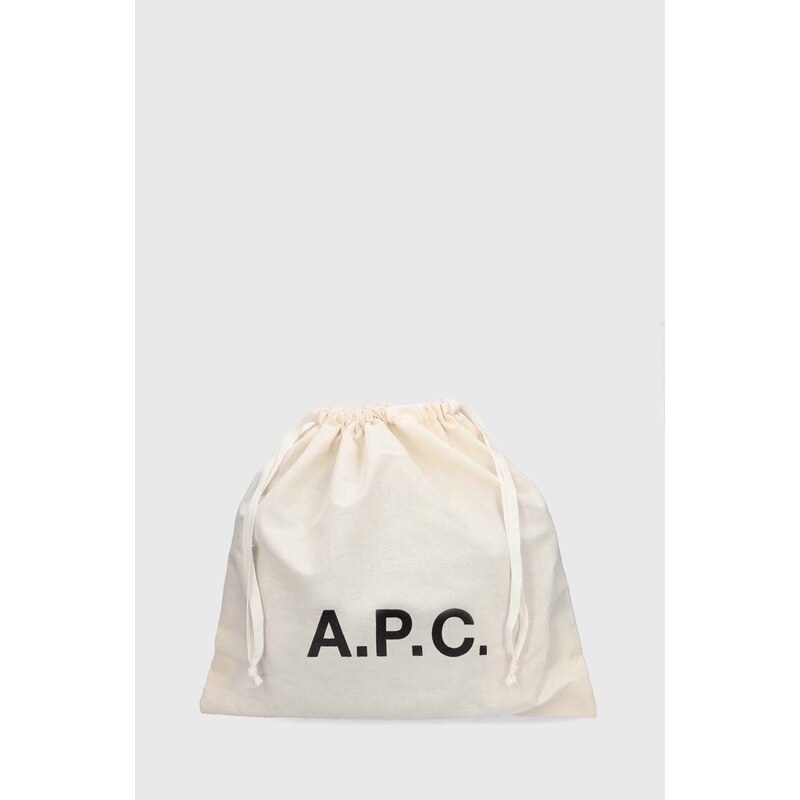 Kožená kabelka A.P.C. sac sarah shoulder hnědá barva, PXAWV-F61526