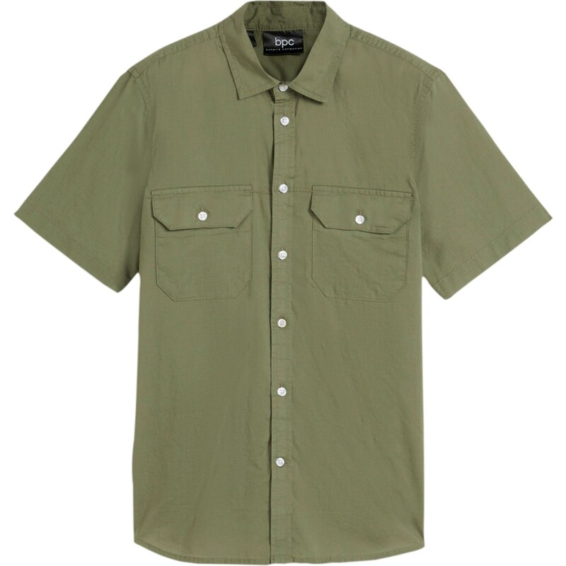 bonprix Lehká košile s krátkým rukávem, pro chlapce Zelená